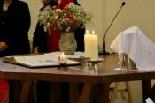 Festgottesdienst im Evangelischen Gemeindezentrum in Berlin-Hellersdorf anlässlich des 25-jährigen Kirchweihjubiläums. Foto: kklios