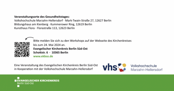 Herzliche Einladung zum Bildungs- und Gesundheitstag des Evangelischen Kirchenkreises Berlin Süd-Ost für Erzieherinnen und Erzieher in den Kitas und Kindergärten unseres Kirchenkreises!