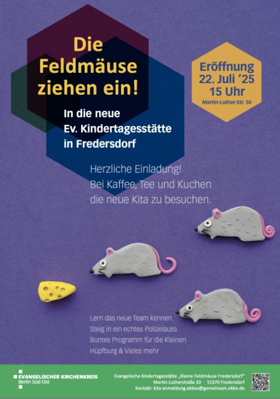Eröffnung der neuen Evangelischen Kindertagesstätte in Fredersdorf am 22. Juli 2025 um 15 Uhr in der Martin-Luther-Str. 50
