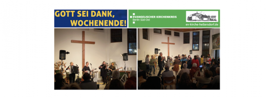 Mehr als 80 Besucherinnen und Besucher beim Auftakt von „GOTT SEI DANK, WOCHENENDE!“ mit der Irish Folk-Band CLOVER im Gemeindezentrum Hellersdorf. Foto: ekbso.de