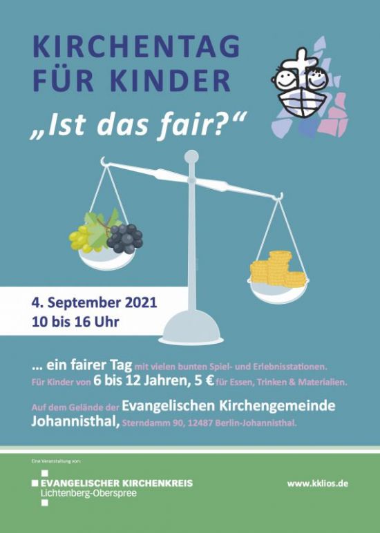 Ev. Kirchenkreis Lichtenberg-Oberspree lädt zum „Kirchentag für Kinder“ am 4. September 2021 nach Johannisthal ein