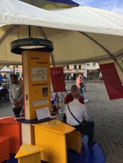 Projekt Welcome! und Kommunale Ökumene Treptow-Köpenick: interaktives Zelt „Facetten des Glaubens“. Foto: Welcome!