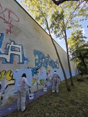 Ev. Paul-Gerhardt-Kirchengemeinde Lichtenberg:&nbsp;Graffiti-Projekt „Gestalte deinen Raum“. Foto: Projekt