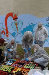 Ev. Paul-Gerhardt-Kirchengemeinde Lichtenberg:&nbsp;Graffiti-Projekt „Gestalte deinen Raum“. Foto: Projekt