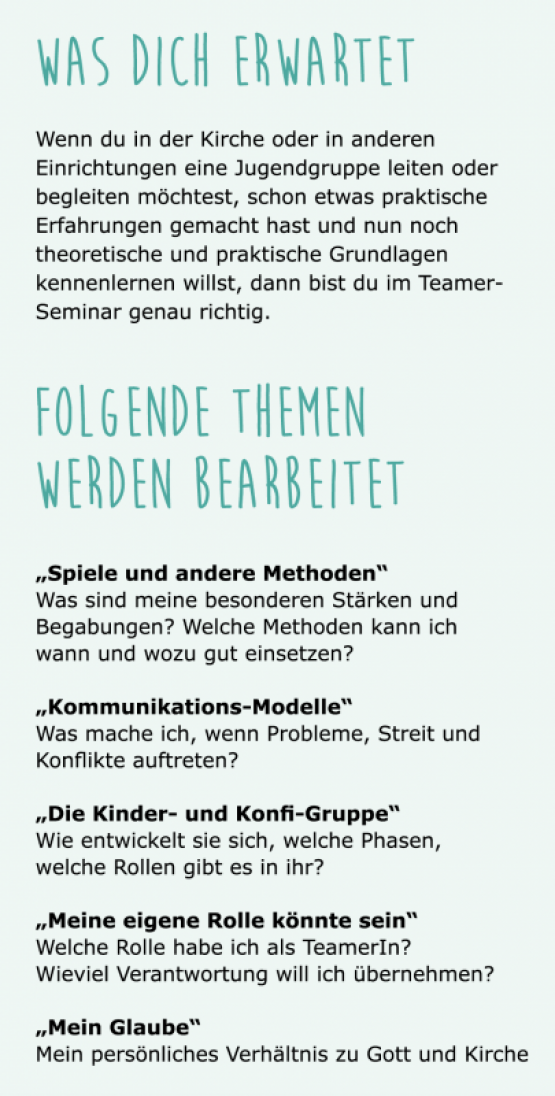 TEAMERINNENSCHULUNG des Ev. Kirchenkreises Berlin Süd-Ost Februar 2026 – jetzt bis 15. Dezember 2025 anmelden – hier!
