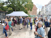Ein Meilenstein der Sanierung: Richtfest an der Stadtkirche in Köpenick. Foto: T. Kasischke