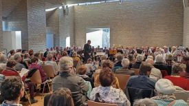 Noch einmal Kreiskirchentag-Feeling: Posaunenchor und Jungbläsergruppe des Evangelischen Kirchenkreises Berlin Süd-Ost begeistern mit Konzert im Gemeindezentrum Biesdorf. Foto: privat