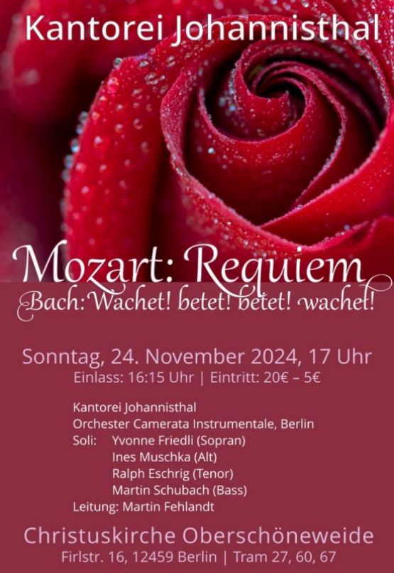 Sonntag, 24. November 2024, 17 Uhr – Christuskirche Oberschöneweide, Firlstr. 16, 12459 Berlin