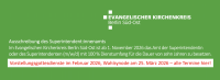 Ausschreibung des Superintendent:innenamts: Im Evangelischen Kirchenkreis Berlin Süd-Ost ist ab 1. November 2026 das Amt der Superintendentin oder des Superintendenten (m/w/d) mit 100 % Dienstumfang für die Dauer von zehn Jahren zu besetzen