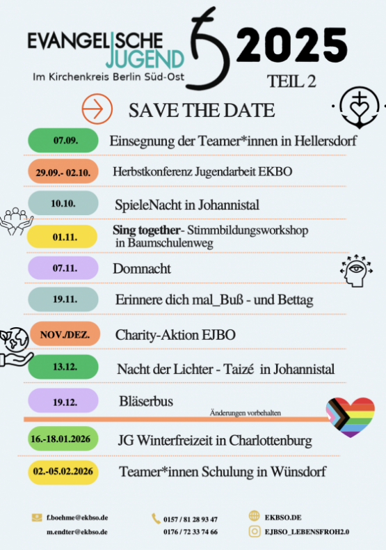 Programmübersicht für das 2. Halbjahr 2025