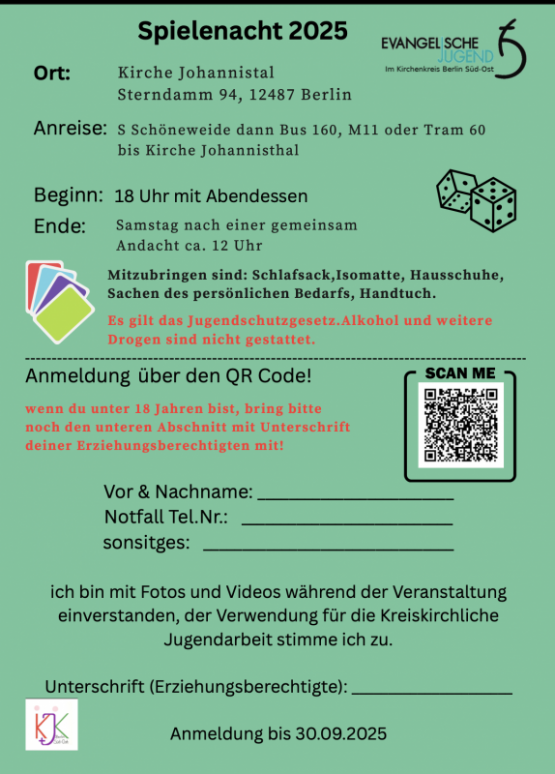 Der Kreis-Jugend-Konvent Berlin Süd-Ost präsentiert: SPIELENACHT